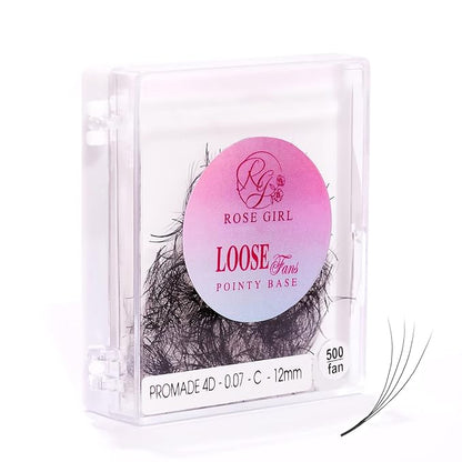 Loose Promade Fans - Natural Look Handmade Volume Eyelashes From 3D To 16D - C CC D DD Curl - False Lashes Extensions - Thickness 0.03~0.1 mm - 8~20 mm Length(4D-0.07-C (11mm))