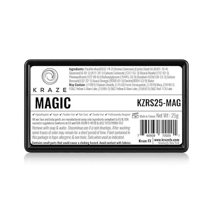 Kraze FX Dome Stroke - Magic (25 gm), Professional 1-Stroke Split Cake, Hypoallergenic, Non-Toxic, Water Activated Face & Body Painting Makeup Supplies for Sensitive Skin, Kid Safe, Adults