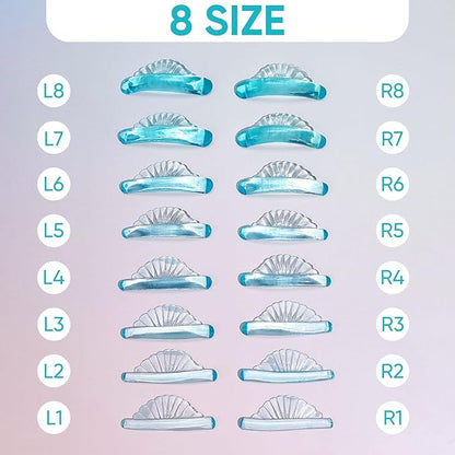 Lash Lift Pads Silicone Eyelash Lift Pads Super Sticky Soft Perfect with Lash Lift Balm Glue Reusable Lash Lifting Pads (Blue)