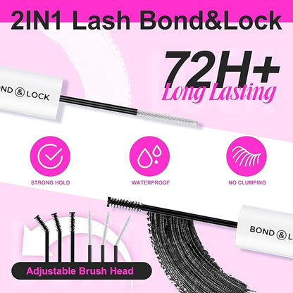 Lash Cluster Kit DIY Lash Extension Kit with 168pcs D Curl Cluster Lashes Super Soft Lashes Natural Look, Lash Bond and Seal, Lash Remover, Applicator, 10-16mm C03