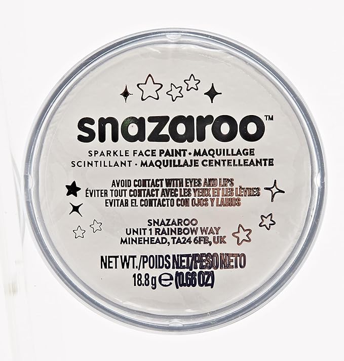 Snazaroo Sparkle Face and Body Paint, 18.8g (0.66-oz) Pot, Sparkle White
