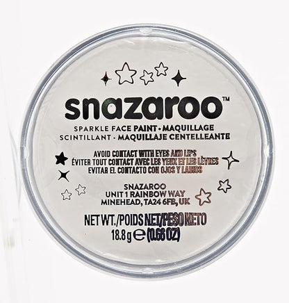 Snazaroo Sparkle Face and Body Paint, 18.8g (0.66-oz) Pot, Sparkle White