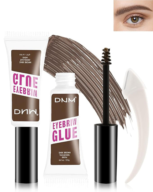 Waterproof Tinted Brow Gel, 2Pcs Thickening Tinted Eyebrow Gel Makeup, Long-Lasting Sweat-proof Eye Brow Mascara Gel Glue, Brow Sculpt and Lift for Natural-Looking, Gel Para Cejas-04 Dark Brown