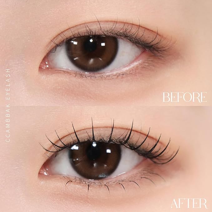 CCAMBBAK Original Looks So Natural False Eyelashes Handmade Lightweight Individual Lashes Extension Lengthening Wisps - Featherlight Synthetic Reusable (10mm Light (Brown), 4 Point)