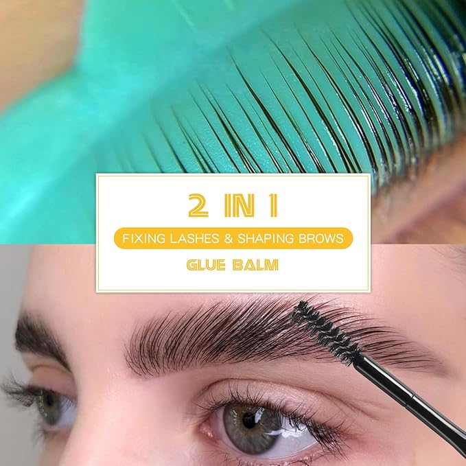 PERMANIA Lash Lift Glue, Eyelash Lifting Adhesives Strong Hold and Perfectly Shaped Eyebrows for Brow Lamination Kit, Lash Lift Balm Bright Colors & Fruity Flavours Fast Drying & Waterproof (Yellow)