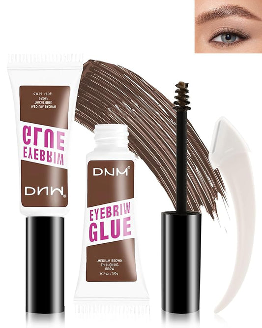Waterproof Tinted Brow Gel, 2Pcs Thickening Tinted Eyebrow Gel Makeup, Long-Lasting Sweat-proof Eye Brow Mascara Gel Glue, Brow Sculpt and Lift for Natural-Looking, Gel Para Cejas-03 Medium Brown