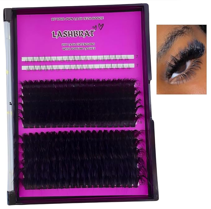 DIY Volume Lash Clusters + Bottom Lashes 12-25mm Longest Thickest Eyelash Clusters 150D D curl Indivual Lashes Cluster Kit Wispy Cluster Spikes