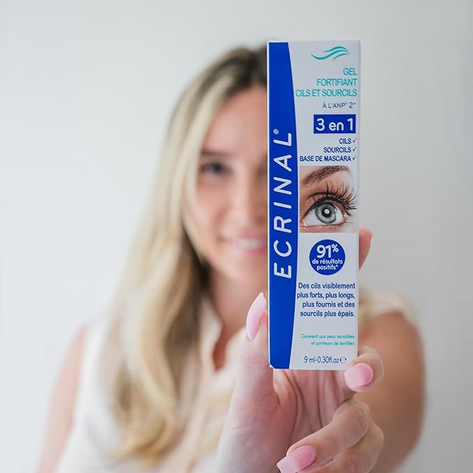 Ecrinal ANP2+ Strengthening Lash Gel - 3 in 1 Eyelash and Eyebrow Serum for Fuller, Thicker, Stronger Lashes, Eye Brow Clear Gel, Mascara Base, Suitable for Sensitive Eyes & Contact Lens Wearers, 9ml