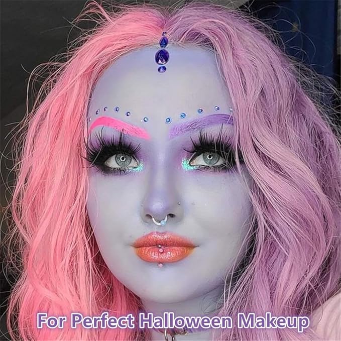 Go Ho Makeup Pastel Purple Cream-Blendable Stick-Waterproof Pastel Purple Professional SFX Witch Ursula Face Paint,Safe Facepaint&Lip Smacking for Halloween Costumes Cosplay