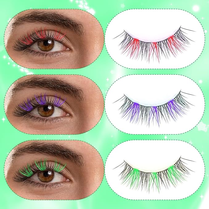 cobee Colored Lash Cluster Extensions, 120Pcs 14mm 16mm D Curl Individual Eyelash Clusters Mixed 6 Rainbow Colors Clusters Lashes for DIY Salon Home