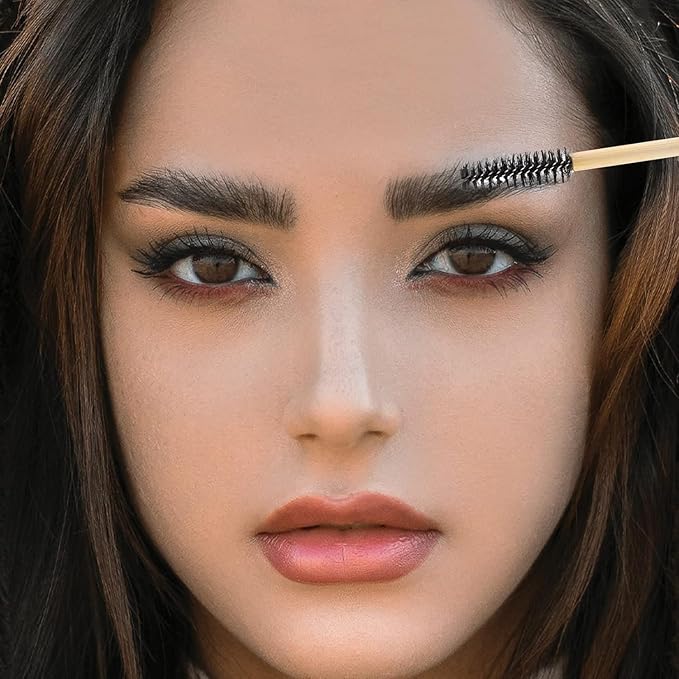 Tbestmax 300 Disposable Mascara Wands Eyelash Brush Spoolies for Eye Lash Extension Eyebrow Bamboo Stick Black