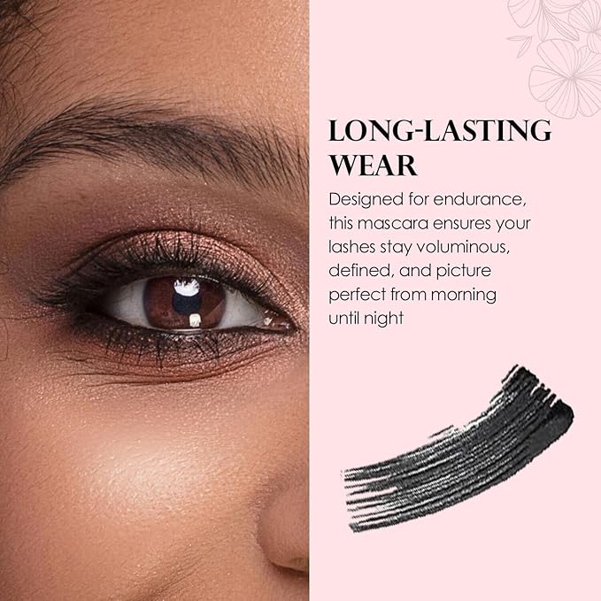 Vera Moore Mascara for Ultimate Volume & Long Lashes, Telescopic & Tubing Options, High-Definition Finish, Smudge-Proof, All-Day Wear, Easy Removal (Brown, 0.28 oz)