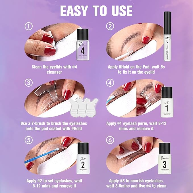 Lash Lift Kit Eyelash Perm Kit Eyelash Lift Kit Easy for Beginner and Professional Lash Perm Kit Achieve Salon-Quality Lashes Lift with Effective Result 5 * 5 ml