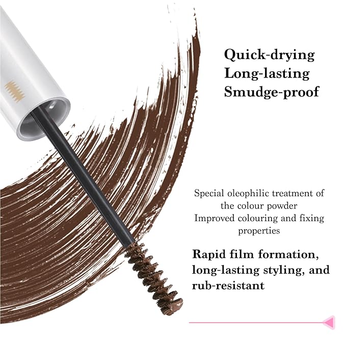 Eyebrow Pencil, 3-in-1 Brow Mascara, Tint & Brush, Long-Lasting, Smudge-Proof, Matte Finish, Microblading Gel Pen (02Brown)