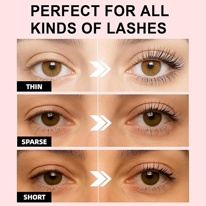 2PCS Iron Wand Mascara, 2025 New Black Washable Metal WandMascara, 3D Curling Iron Wand Fiber Lash Mascara Extension Super Volume Eyelash Non-Clumping Smudge-Proof Long Lasting Flake-Proof