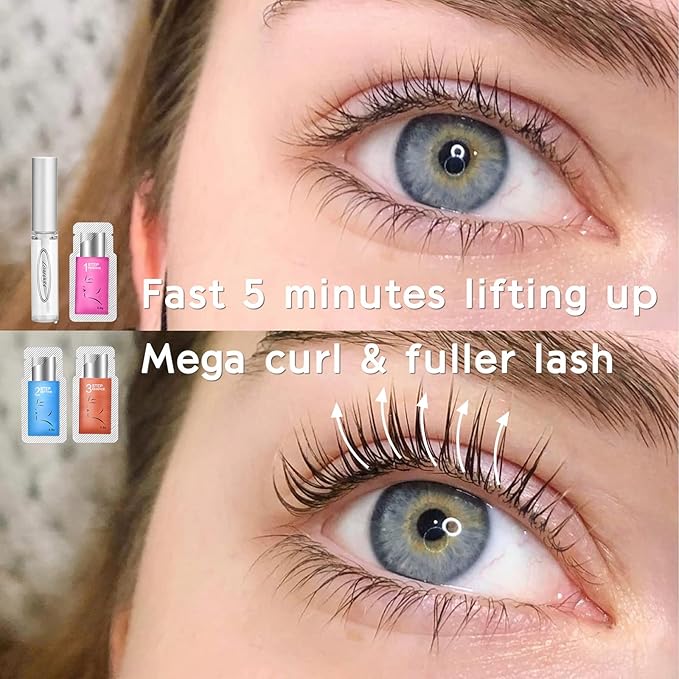 Lash Lift Eyelash Lift Kit with Strong Lash Perm Glue 5 Minutes Instant Lifting Perming Curling for Fuller Thicker Eyelashes Eyebrows with Full Tools