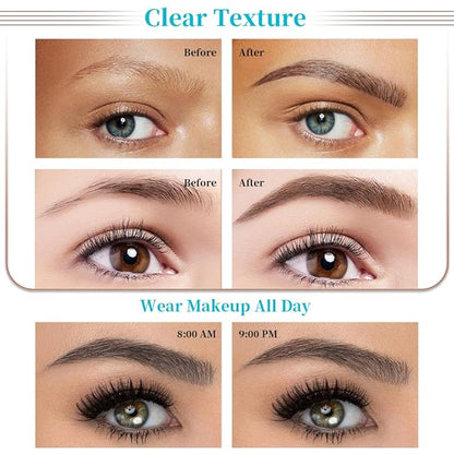 Magic Eyebrow Pencil, 3D 4 Tipped Precise Brow Pen Upgraded Waterproof Microblading Eyebrow Pencil Contouring Pen Natural Makeup Effect (B-Gray)