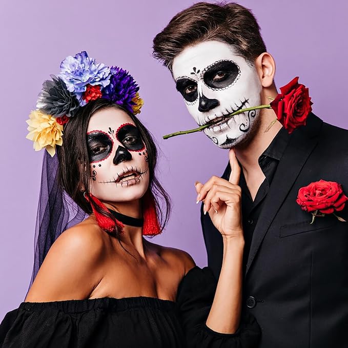 Mysense White Face Body Paint,Full Coverage Clown White Makeup,Water Based Non-toxic Cream Body Paint for Adults and Children Halloween Skull Skeleton Zombie Vampire Cosplay Makeup,0.6oz