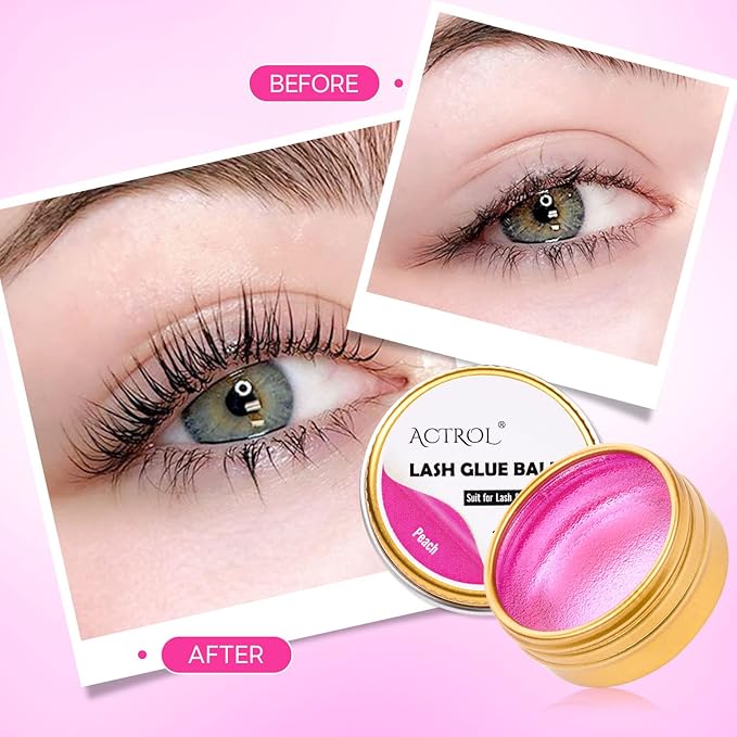 Lash Lift Glue Balm Eyelash Lifting Perm Peach Strong Hold Lash&Brow Perm Glue Balm Brow Adhesive Powerful Sticky Brow Lamination 0.35Oz/10G