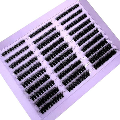 HBZGTLAD Fluffy Cluster Lashes 40D60D80D100D120D Natural Thick Eyelash Clusters D Curl Individual Lashes DIY Eyelashes Extension (300pcs60D80D100D)