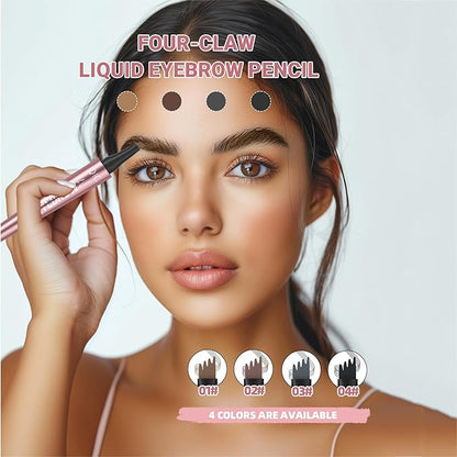 3D Waterproof Microblading Eyebrow Pen,Micro 4 Point Eyebrow Pencil for Women Brown, Long-lasting Natural Smudge-proof Precision Magical Microblade Brow pen (2# Dark Browm)