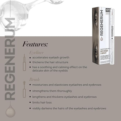 Eyelash and Eyebrow Regenerating Serum - Intensive Care for Brittle Eyebrows and Eyelashes with Dual Formula for Nourishment - 11g
