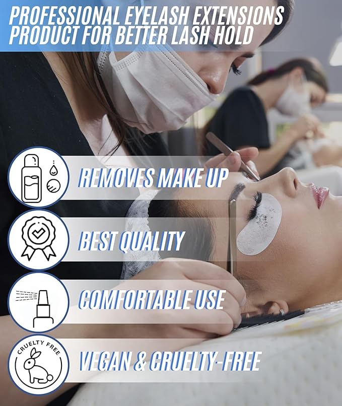 Eyelash Extension Primer/Cleanser (1.35fl.oz/40ml) Stacy Lash/Protein Oil Remover/Increase Adhesive Bonding Power Retention/Pretreatment for Individual Semi Permanent Extensions Glue Supplies