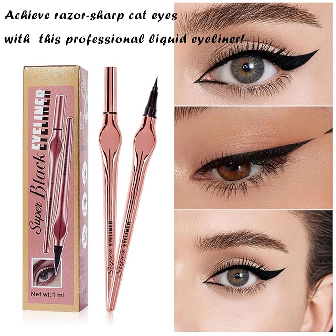 Matte Black Eyeliner Pen - Smudge-Proof Formula, Easy to Apply, Vegan & Cruelty Free, Ideal for Winged Liner Looks