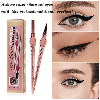 Matte Black Eyeliner Pen - Smudge-Proof Formula, Easy to Apply, Vegan & Cruelty Free, Ideal for Winged Liner Looks