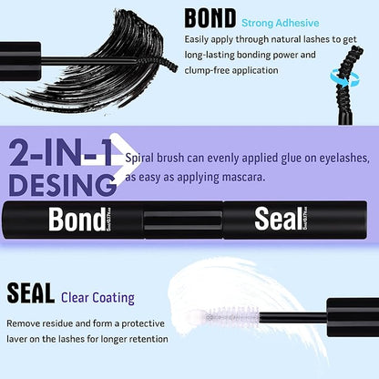 Geeneiya 14-24mm Lash Extension Kit Long Cluster Lashes Volume D Curvature Eyelash Extension Kit Wispy Individual Lashes with Lash Bond and Seal Glue, Lash Tweezers for Beginners (100D, 280Pcs)