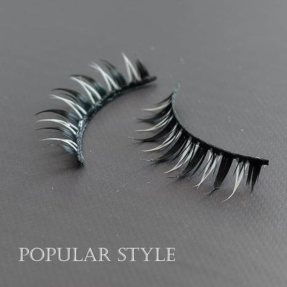 Cosplay Eyelashes Black and White Lashes Comic Style 3 Pairs for Party, Cosplay, Masquerade (Comic - black and white)
