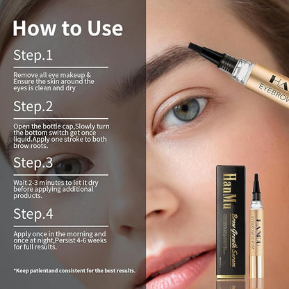 Eyebrow Growth Serum,For Rapid Enhancing Brow Growth Faster,Fuller,Thicker,Non Irritating Eye Brow Serum Enhancer 4ml