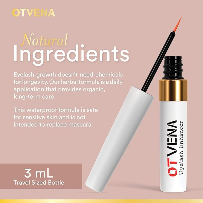 Eyelash & Eyebrow Serum (3mL) - Lash Growth Serum for Longer, Thicker, Fuller Eyelashes and Eyebrows - Clinically Tested Waterproof Herbal Formula - Irritation Free