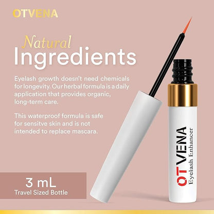 Eyelash & Eyebrow Serum (3mL) - Lash Growth Serum for Longer, Thicker, Fuller Eyelashes and Eyebrows - Clinically Tested Waterproof Herbal Formula - Irritation Free