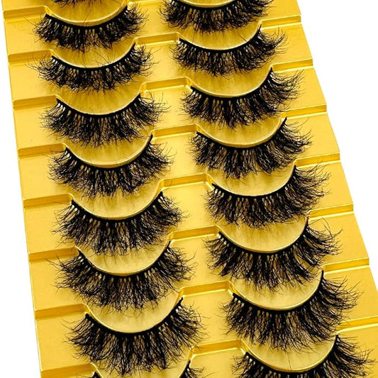 HBZGTLAD Soft Mink Eyelashes 3D Curl Winged End Eye Elongated Fake Lashes Thick Handmade Natural False Eyelash Messy Cross Lash Wholesale (6D24)