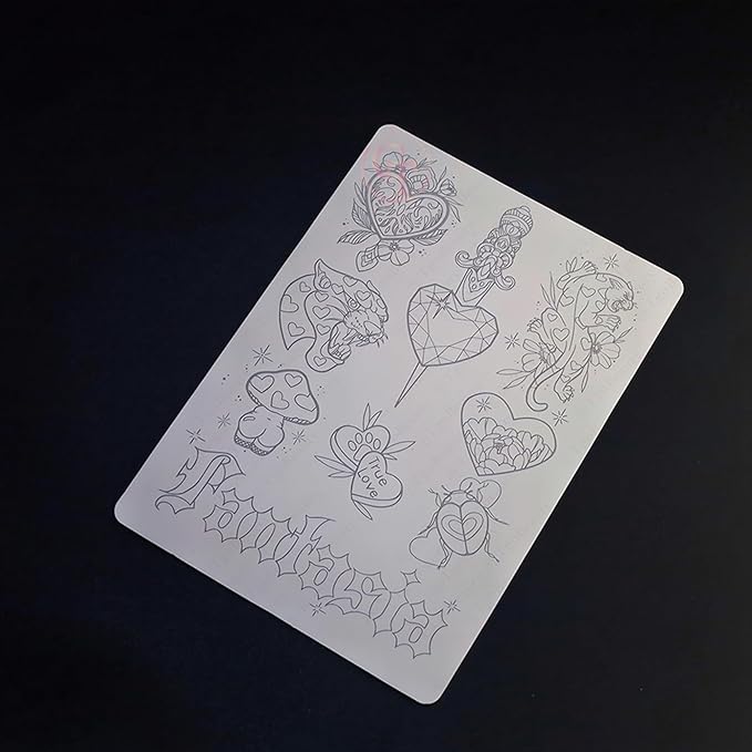 TgoBeauty Men Women Double Sides Designs Tiny Tattoo Practice Skin 1.5mm Thickness Fine Line Practice Skin with Light Gray Lines (3pcs White Tattoo Skins)