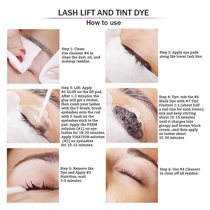 Lash Lift Kit & Brow Lamination Kit, 2 in 1 Eyelash Perm Kit & Eyebrow Lamination Kit, Semi-Permanent DIY Perm Kit for Lashes Brows for Home DIY Salon, Quick Lifting & Voluminous Coloring#1