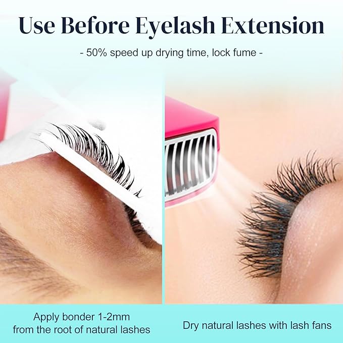 Lash Bonder for Eyelash Extensions Super Bonder for Lashes Extensions Glue Accelerator Adhesive Companion Waterproof Lash Bond Sealant Reduce Fumes 15ml-Blue Aloe