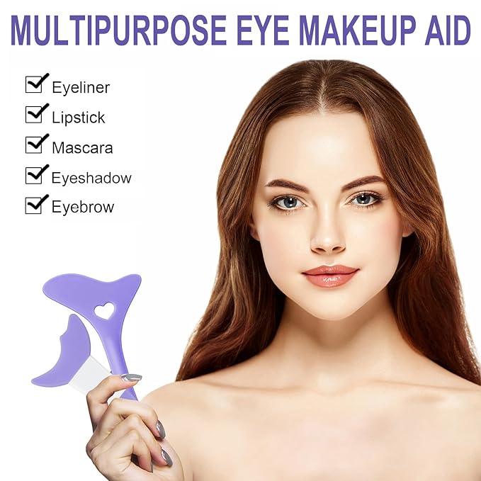 All In One Eye Makeup Stencils Aid Tool Set, Reusable Mascara Shield Applicator Guard Pads + Eyeshadow and Eyeliner Stencils Pad Kit Eye Applicator Guide Tool for Makeup, Easy to Use
