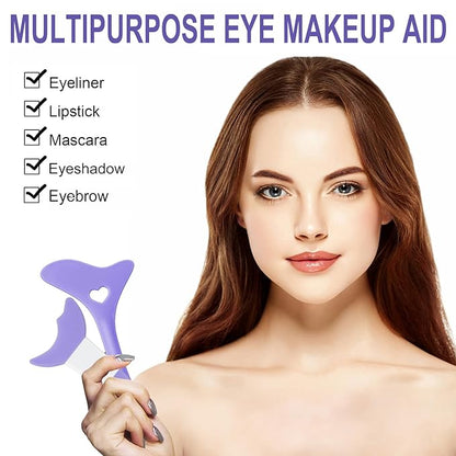 All In One Eye Makeup Stencils Aid Tool Set, Reusable Mascara Shield Applicator Guard Pads + Eyeshadow and Eyeliner Stencils Pad Kit Eye Applicator Guide Tool for Makeup, Easy to Use