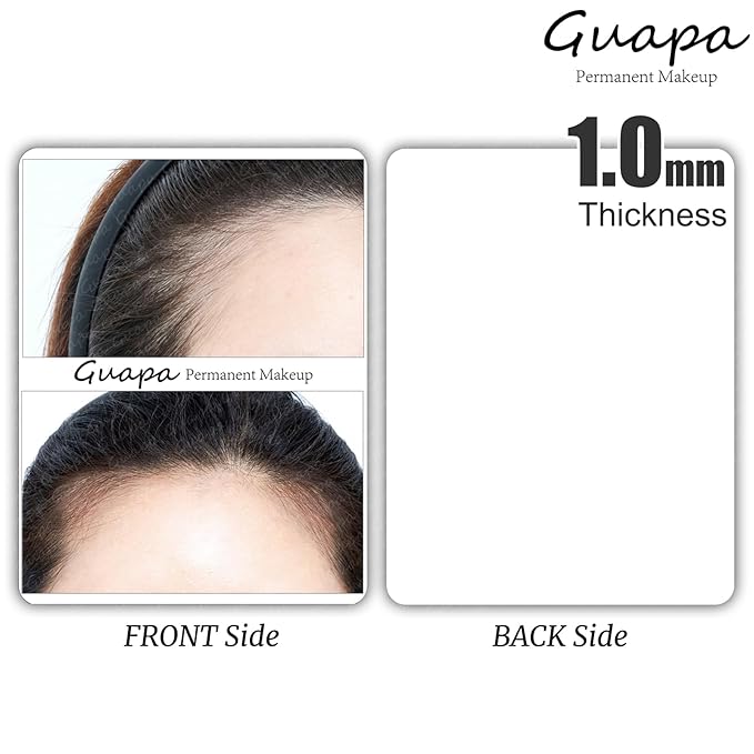 3 pcs White Silicone Hairline Tattoo Skin Scalp Micropigmentation Picture Permanent Makeup Practice Skin (Female Hairline Sheet)