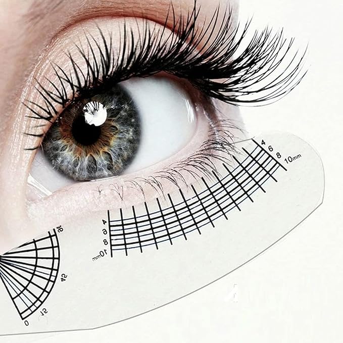 6 Pcs Eyebrow Ruler, Disposable Eyelash Measuring Ruler Eyelash Stencils Ruler Eyelashes Length Curling Degree Ruler Professional Lashes Symmetrical Positioning Extension Styling Tool