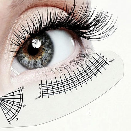 6 Pcs Eyebrow Ruler, Disposable Eyelash Measuring Ruler Eyelash Stencils Ruler Eyelashes Length Curling Degree Ruler Professional Lashes Symmetrical Positioning Extension Styling Tool