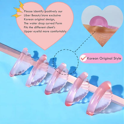 Lashlift Pads Shields 2025 New No glue Eyelash Lifting Shield Self Sticky Lash Lift Rods Lami Lamination Roller U Curler Pad Soft Eyelash Perm Rod 5 Size Air Bubble Silicone-Light Weight Guard