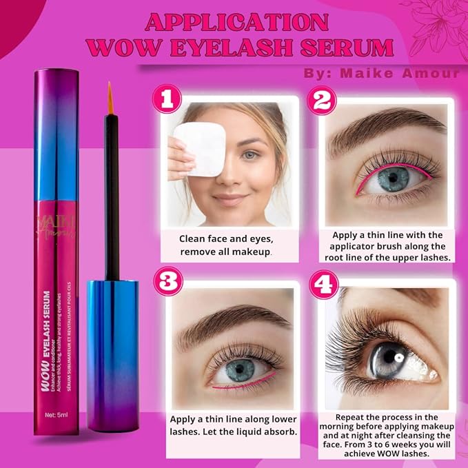 Premium Eyelash Growth Serum. Achieves thicker, longer, healthier and eyelashes and eyebrows. Eyelash enhancing serum for fuller lashes and brows. (5 mL)