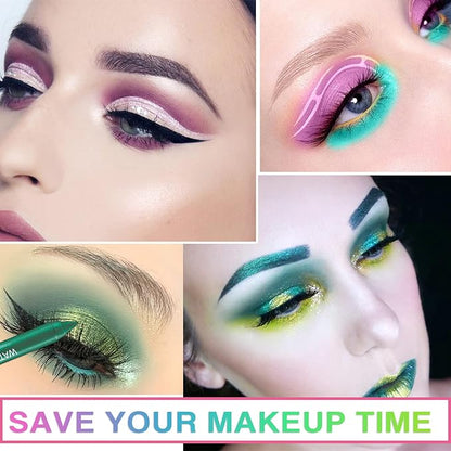 12 Colors Colorful Eyeliner Pencils Set Glitter Colored Eyeliner Pen Kit Metallic Pearl Green Purple White Blue Matte Eye Shadow Pencil Long Lasting Waterproof Professional Eye Makeup Pen Set (12Pcs)