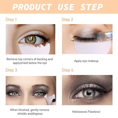 TORMEN 150pcs Eyeshadow Shields,Eyeshadow Stencils Pads, Lint Free Under Eye Patches Prevent Fallout and Residue for Makeup, Eyelash Extensions, Eyeliner, Lip and Tinting Makeup