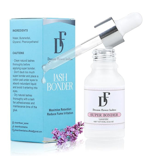 Lash Bonder for Eyelash Extensions Super Bonder for Lashes Extensions Glue Accelerator Adhesive Companion Waterproof Lash Bond Sealant Reduce Fumes 15ml-Blue Lavender