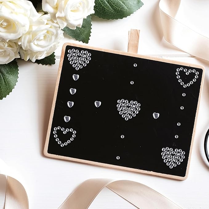 3 Sheets Face Gems Jewels Self Adhesive Heart Rhinestone Stickers for Face Eyes Makeup Hair Body Stick on Rhinestones Stickers for Valentine Festival Decal Decor(White)