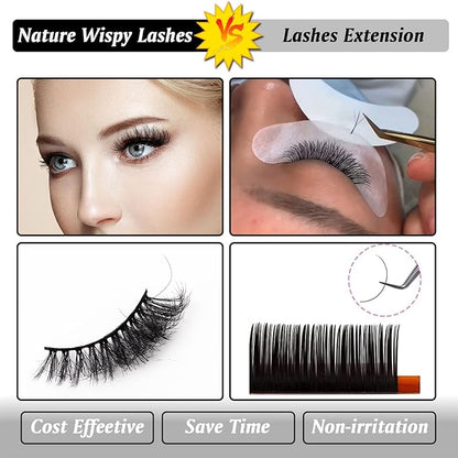 Cat Eye Natural Lashes Wispy False Eyelashes Short Fluffy Fake Lashes - 7 Pairs, ZG62